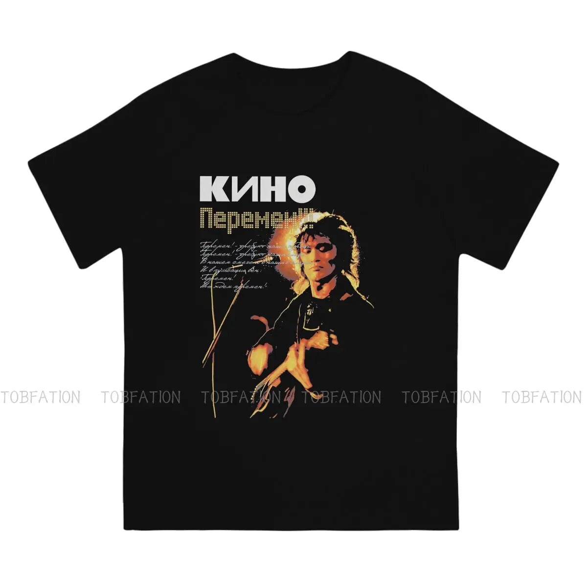 Viktor Tsoi Kino Russian Singer Crewneck TShirts Cool Man Clssic