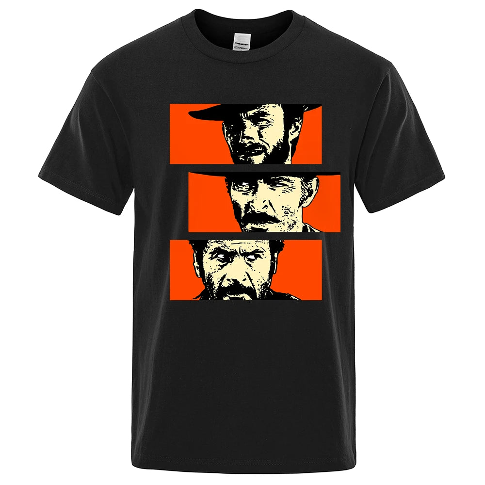 The Good the Bad and Ugly Blondie Angel Eyes Tuco Cowboy T Shirt  Men