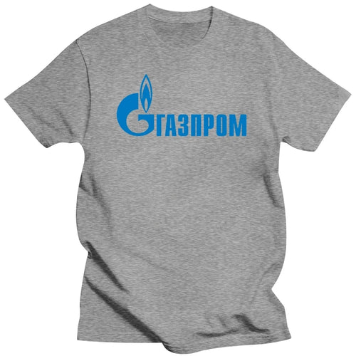 GAZPROM logo Vladimirs Putins Krievija Krievijas vīriešu balts t-krekls Jauns T 