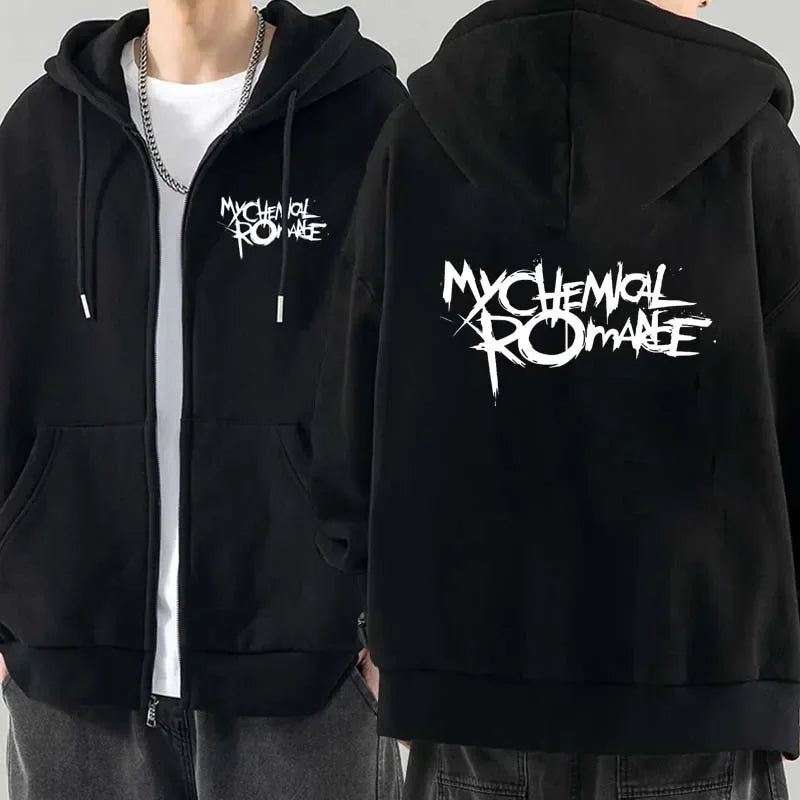 Men Fashion Hoodies Jacket Coats My Chemical Romance Mcr Dead Zipper