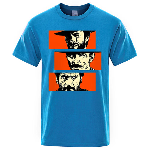 The Good the Bad and Ugly Blondie Angel Eyes Tuco Cowboy T Shirt  Men