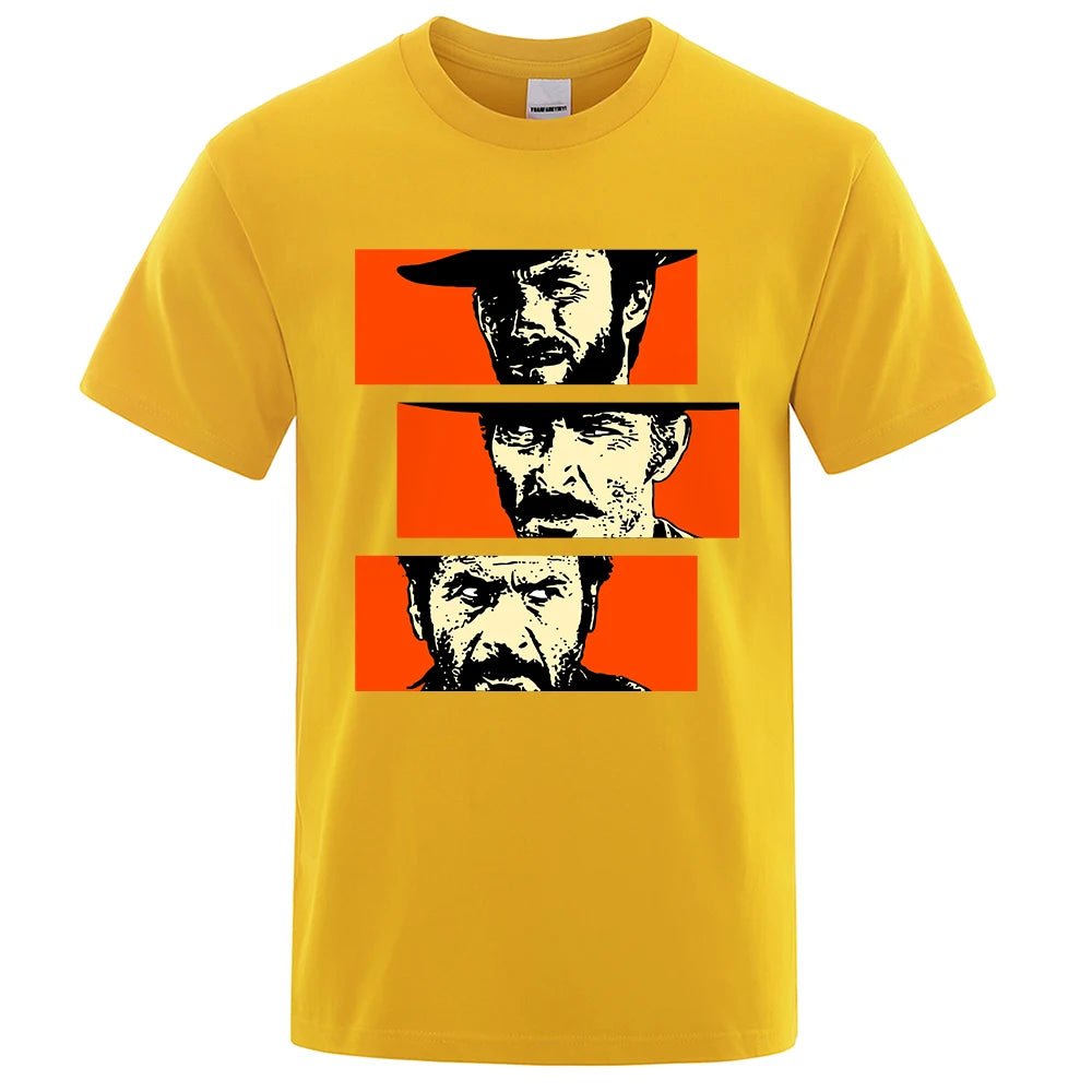 The Good the Bad and Ugly Blondie Angel Eyes Tuco Cowboy T Shirt  Men