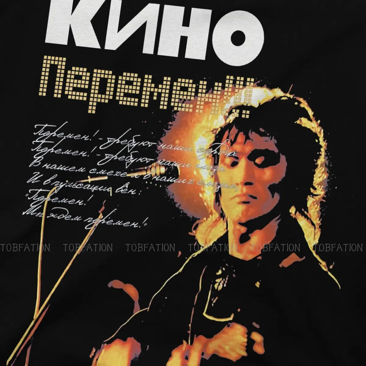 Viktor Tsoi Kino Russian Singer Crewneck TShirts Cool Man Clssic