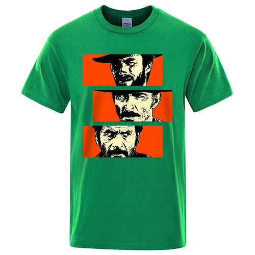 The Good the Bad and Ugly Blondie Angel Eyes Tuco Cowboy T Shirt  Men