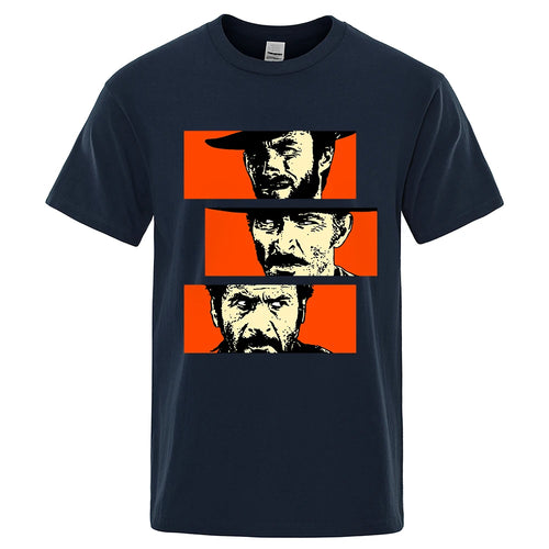 The Good the Bad and Ugly Blondie Angel Eyes Tuco Cowboy T Shirt  Men