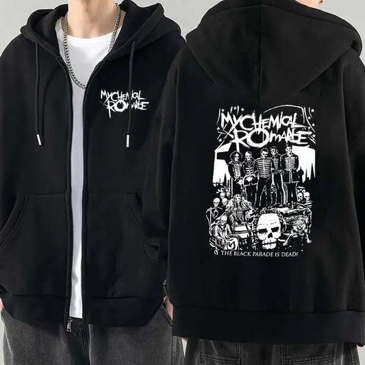 Vīriešu Modes Hoodies Jaka Mēteļi My Chemical Romance Mcr Dead Zipper 