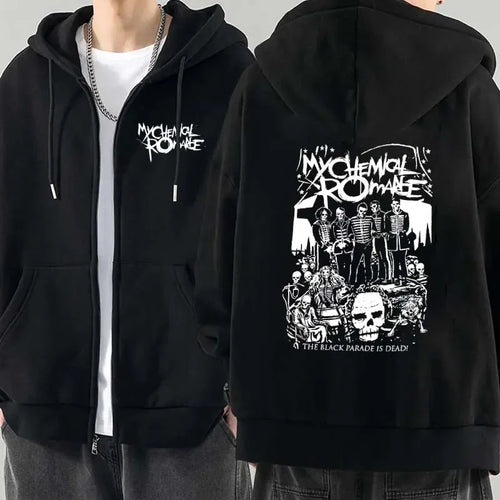 Men Fashion Hoodies Jacket Coats My Chemical Romance Mcr Dead Zipper