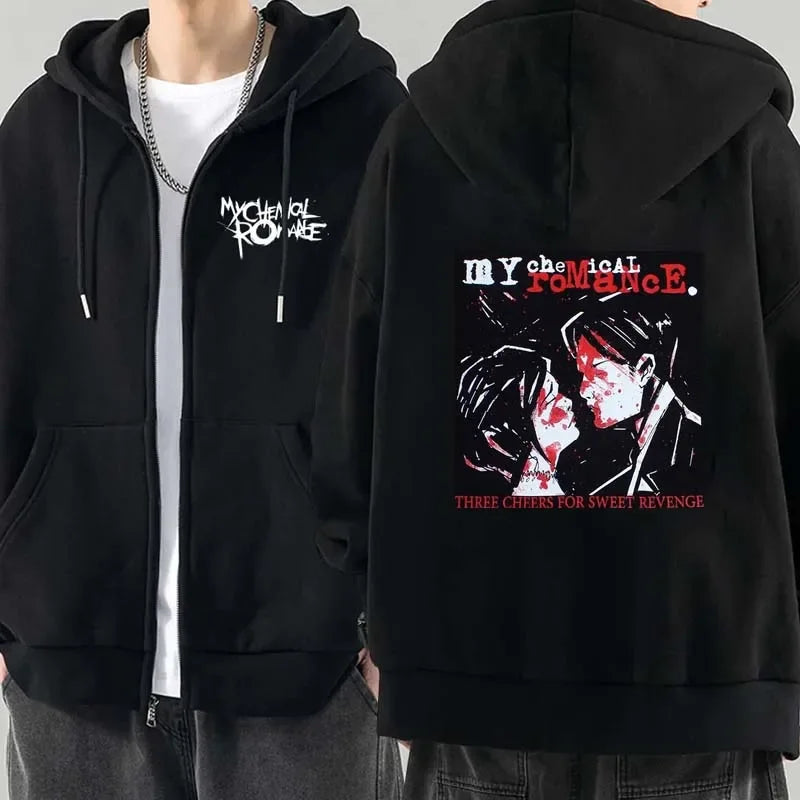 Men Fashion Hoodies Jacket Coats My Chemical Romance Mcr Dead Zipper