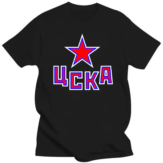 2022 New HC CSKA Moscow KHL Russian Professional Hockey RED T-Shirt