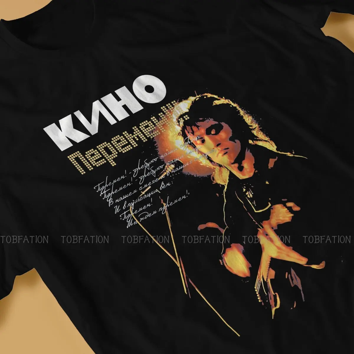 Viktor Tsoi Kino Russian Singer Crewneck TShirts Cool Man Clssic