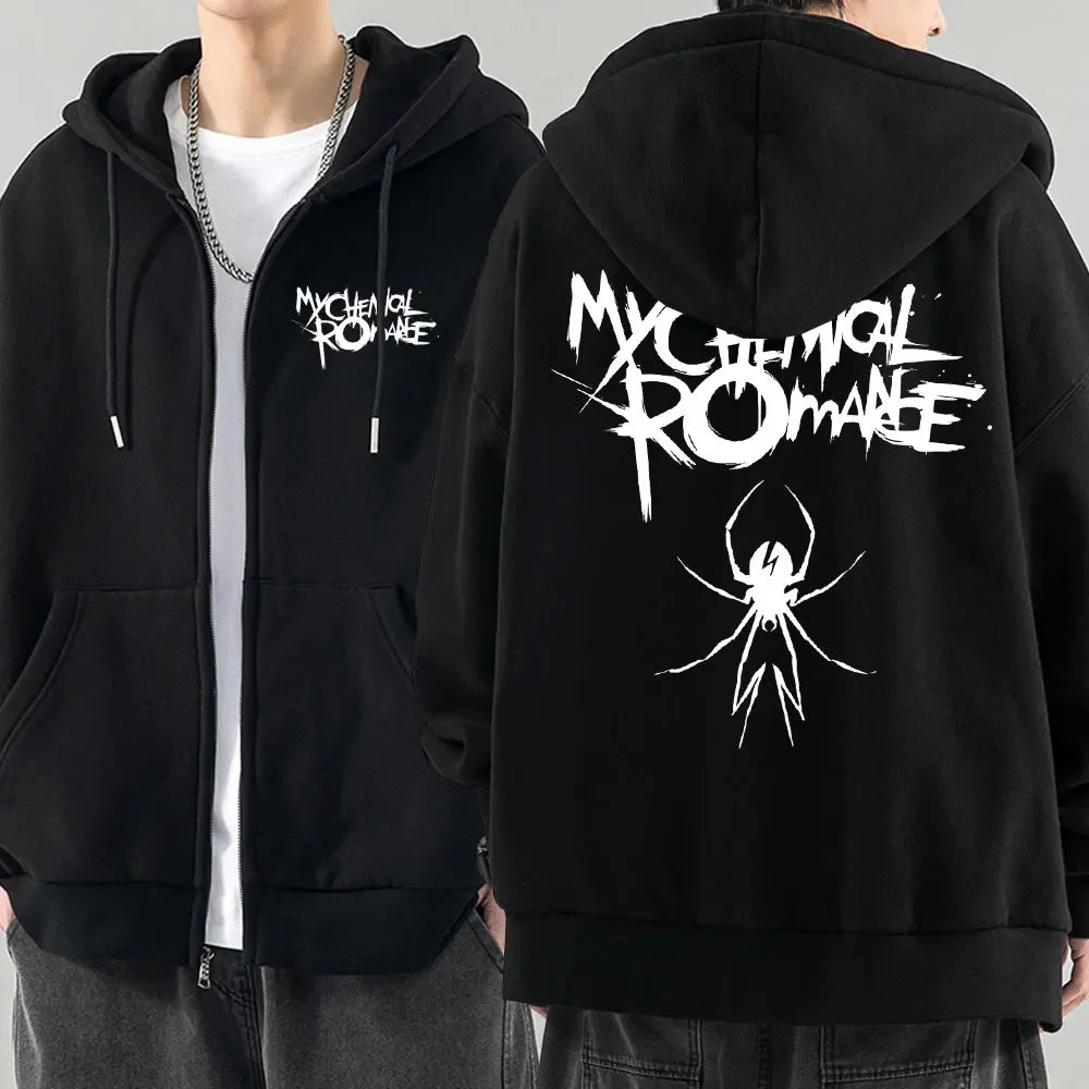 Men Fashion Hoodies Jacket Coats My Chemical Romance Mcr Dead Zipper