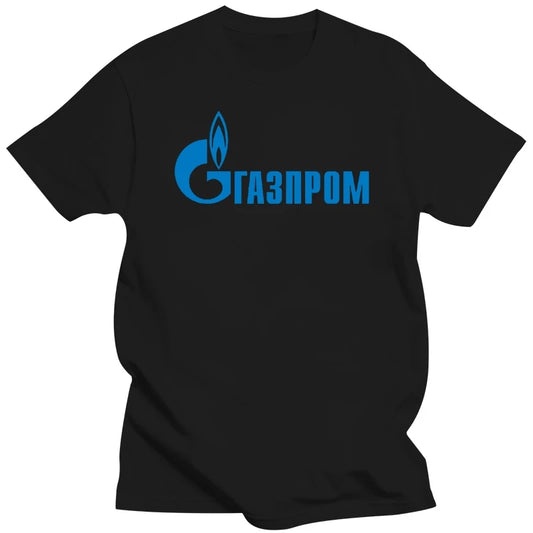 GAZPROM logo Vladimirs Putins Krievija Krievijas vīriešu balts t-krekls Jauns T 